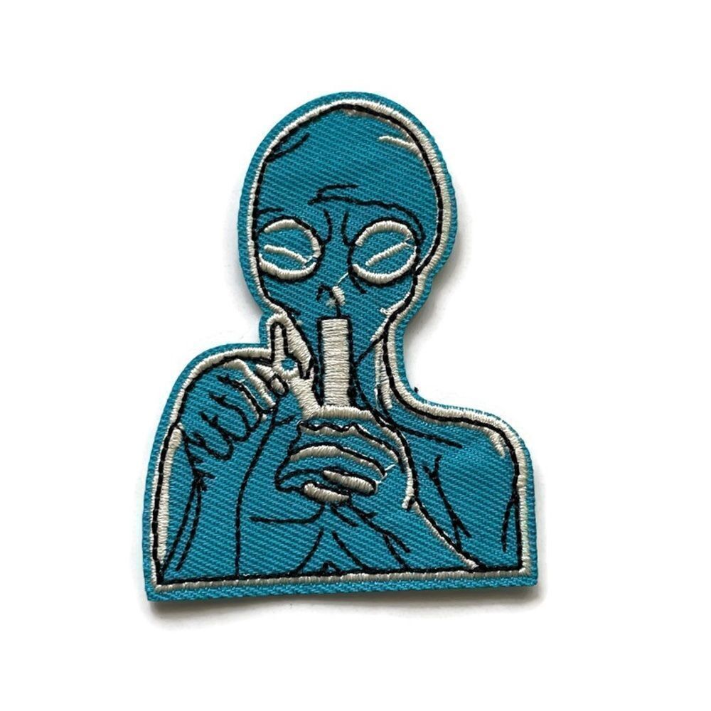 Toking Alien Pipe Embroidered Emblem Patch